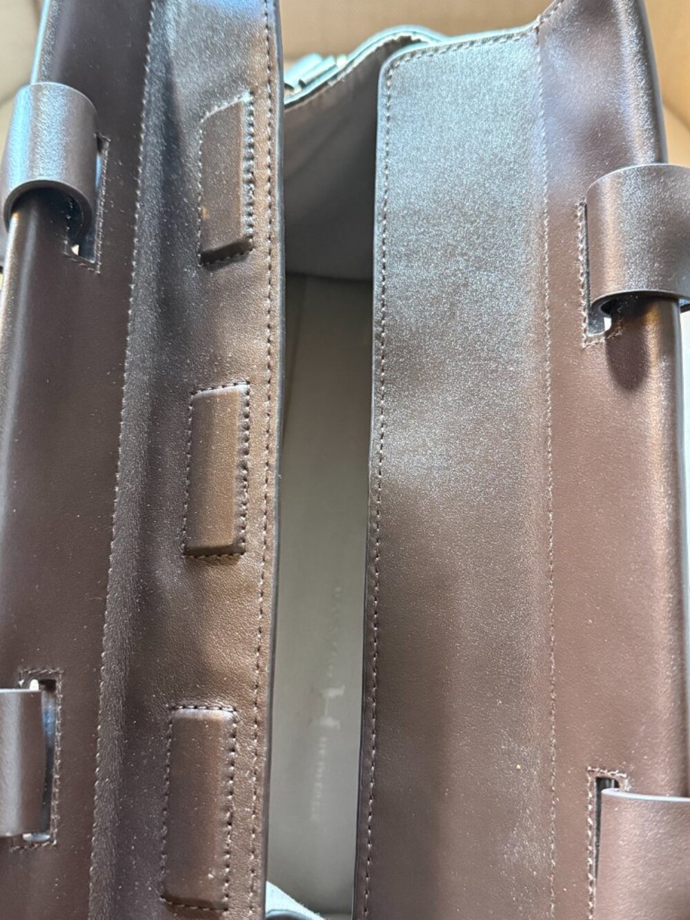 Brown Halston Heritage Satchel Purse - Picture 5 of 8
